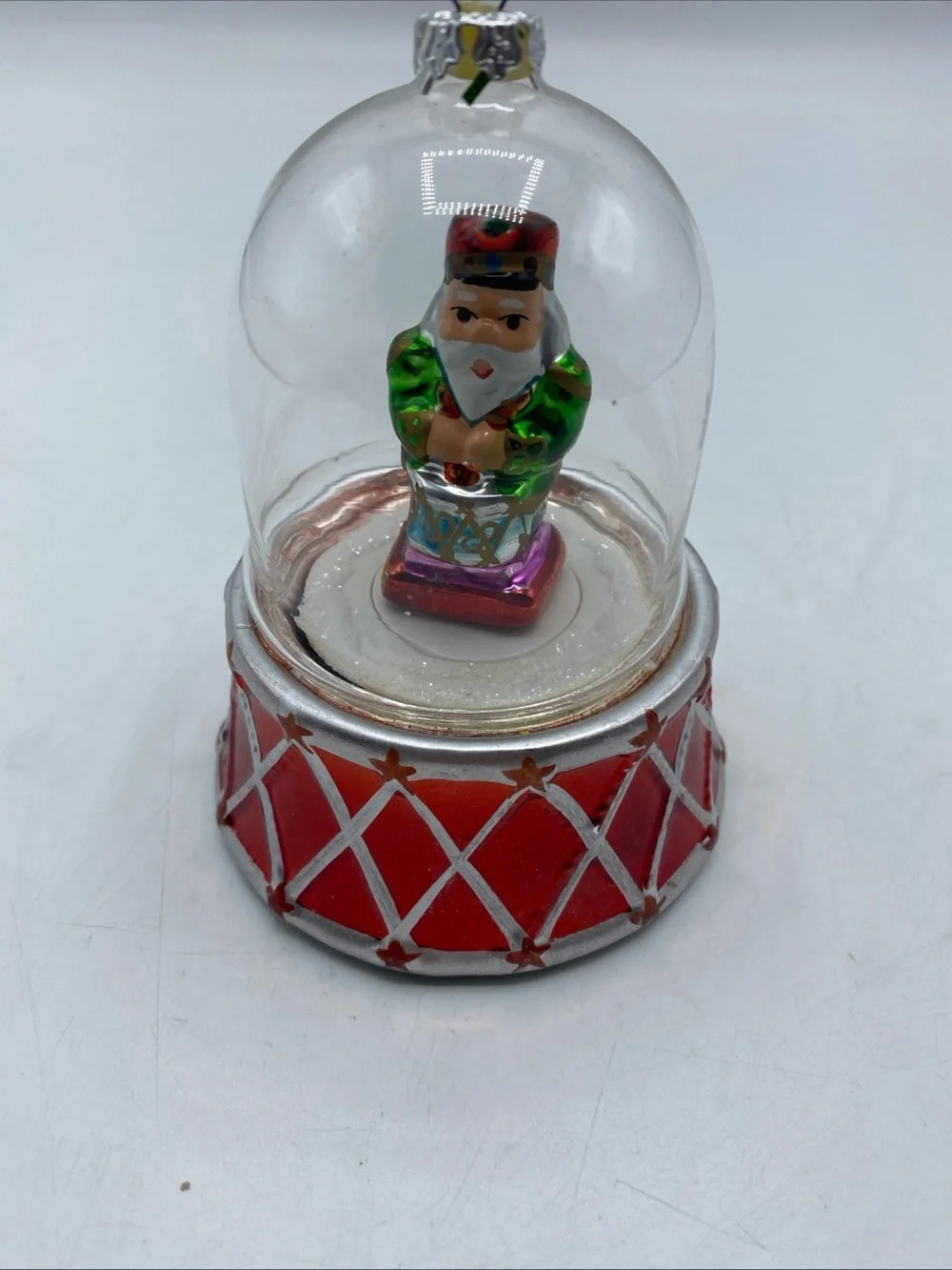 Mr Christmas Drummer Toy Soldier Ornament Rotating Musical Box Glass Dome